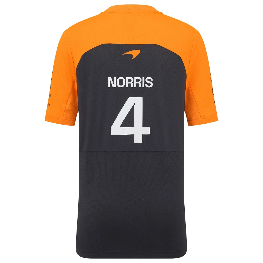 Youth McLaren Lando Norris Anthracite/Orange F1 Team 2025 Replica Driver Set Up T-Shirt
