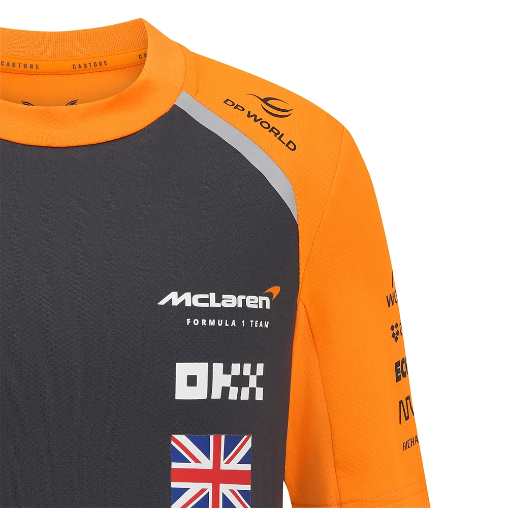 Youth McLaren Lando Norris Anthracite/Orange F1 Team 2025 Replica Driver Set Up T-Shirt