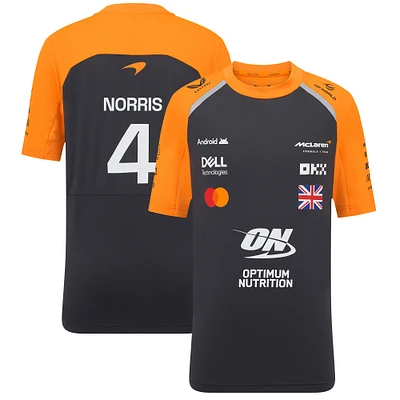 Youth McLaren Lando Norris Anthracite/Orange F1 Team 2025 Replica Driver Set Up T-Shirt