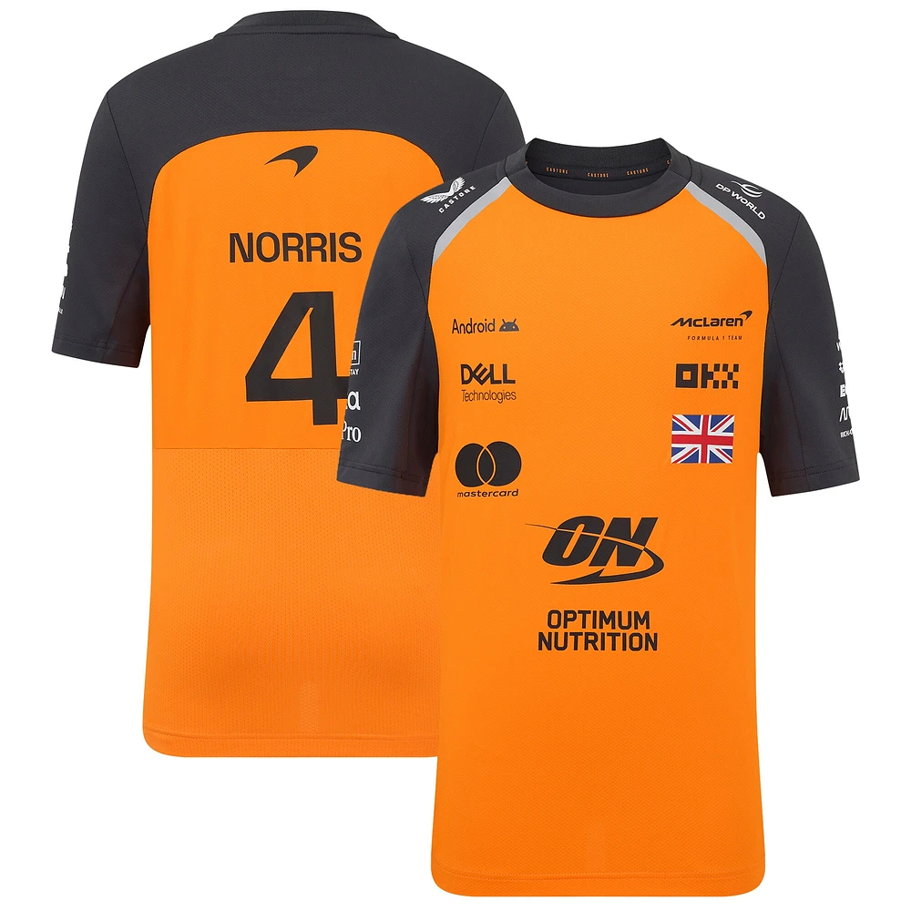 T-shirt pour jeune McLaren F1 Team 2025 Replica Set Up Orange/Anthracite Lando Norris