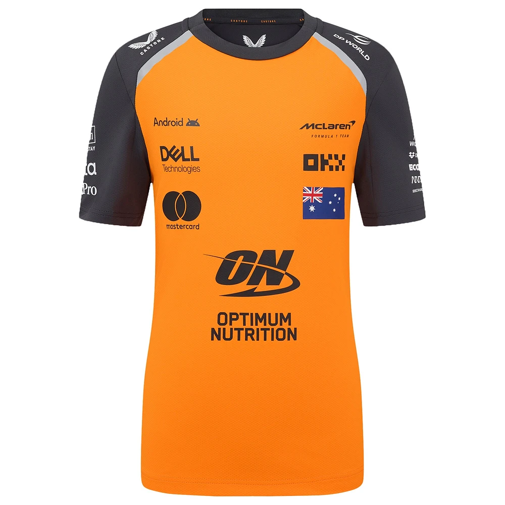 T-shirt de configuration du pilote réplique McLaren F1 Team 2025 orange/anthracite pour jeune Oscar Piastri