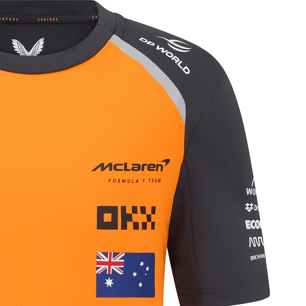 T-shirt de configuration du pilote réplique McLaren F1 Team 2025 orange/anthracite pour jeune Oscar Piastri