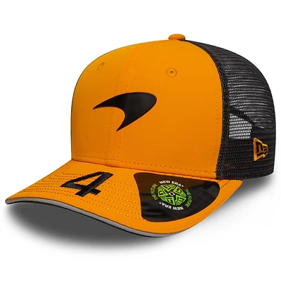 Youth New Era Lando Norris Orange/Anthracite McLaren F1 Team 2025 Replica 9FIFTY Stretch-Snap Trucker Hat