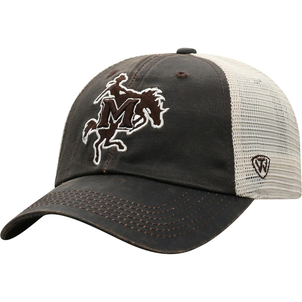 Top of the World Brown McNeese State Cowboys Scat Mesh Trucker Snapback Hat pour hommes