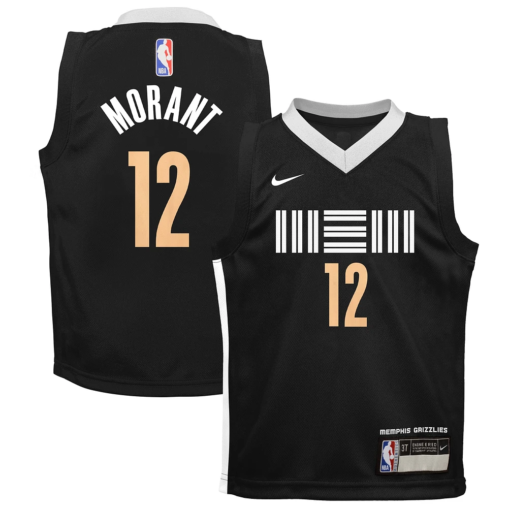 Maillot Nike Ja Morant noir Memphis Grizzlies Swingman Replica pour enfant - City Edition