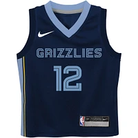 Maillot de joueur Nike Ja Morant Navy Memphis Grizzlies Swingman pour bébé - Icon Edition