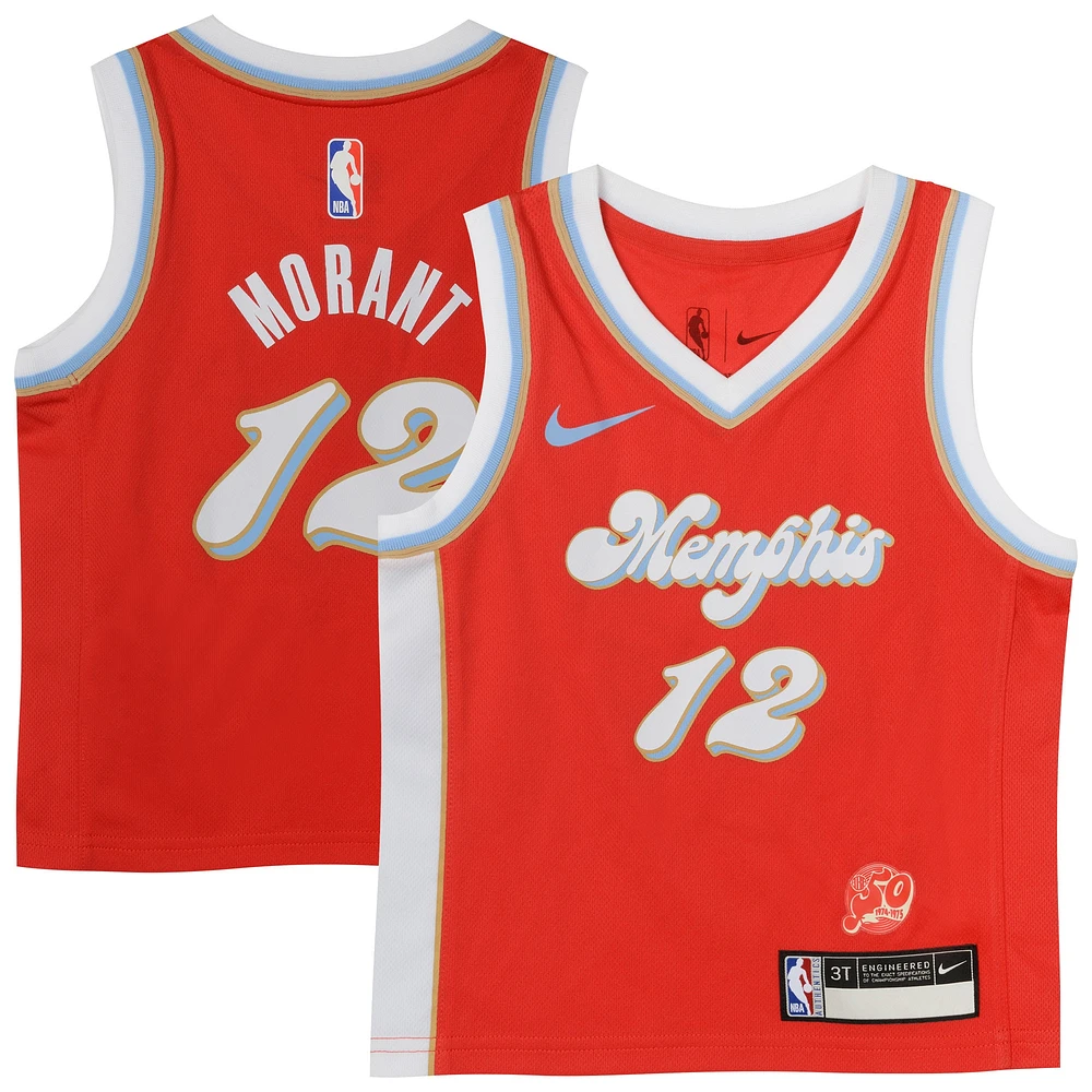 Maillot de joueur Nike Ja Morant rouge Memphis Grizzlies 2024/25 Swingman pour bébé - Édition City