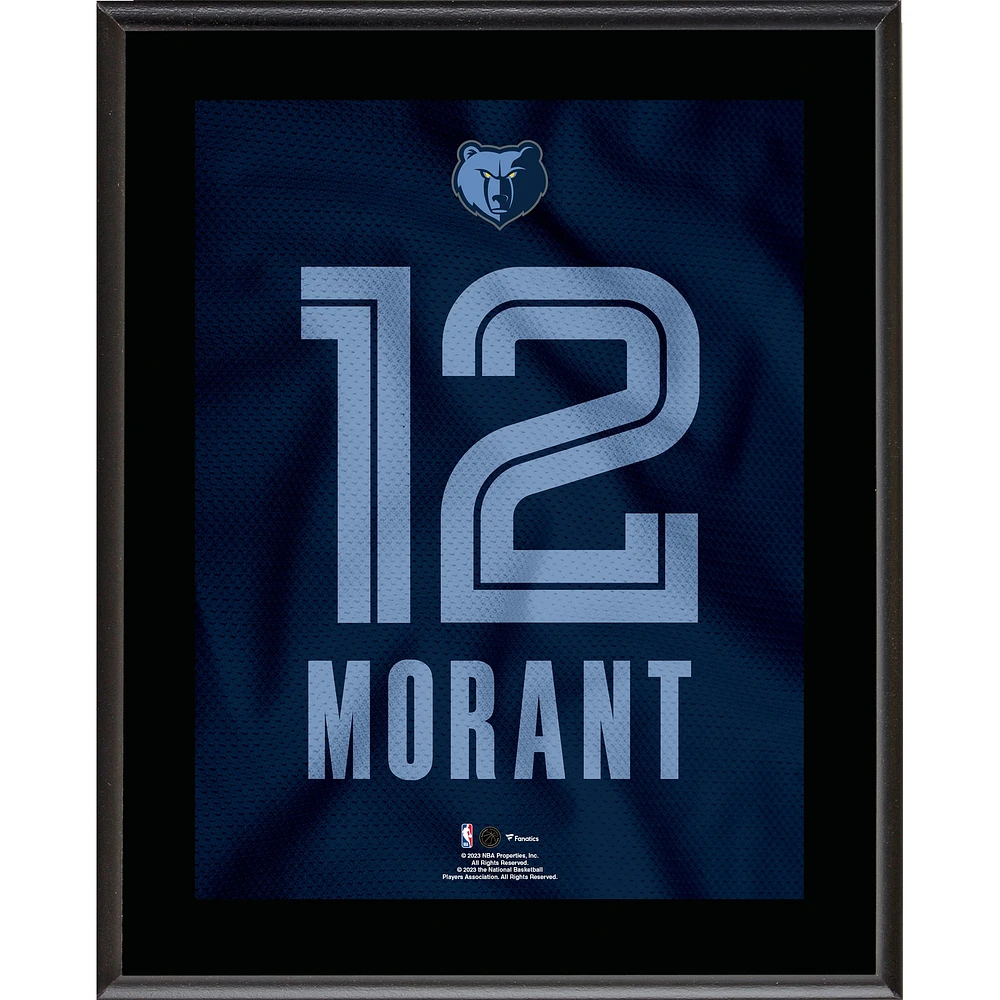 Ja Morant Memphis Grizzlies 10.5" x 13" Jersey Number Sublimated Player Plaque