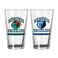 Grizzlies de Memphis 16oz. Verre à pinte, paquet de deux