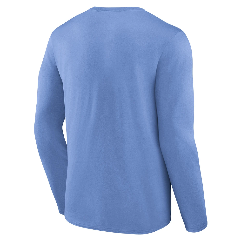 T-shirt à manches longues bleu clair Fanatics pour hommes Memphis Grizzlies