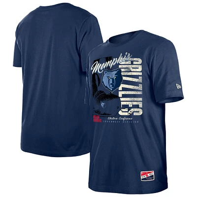 T-shirt à imprimé vintage Memphis Grizzlies bleu marine New Era pour homme