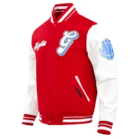 Veste zippée en laine pour homme Pro Standard rouge/blanc Memphis Grizzlies 2024/25 City Edition Varsity
