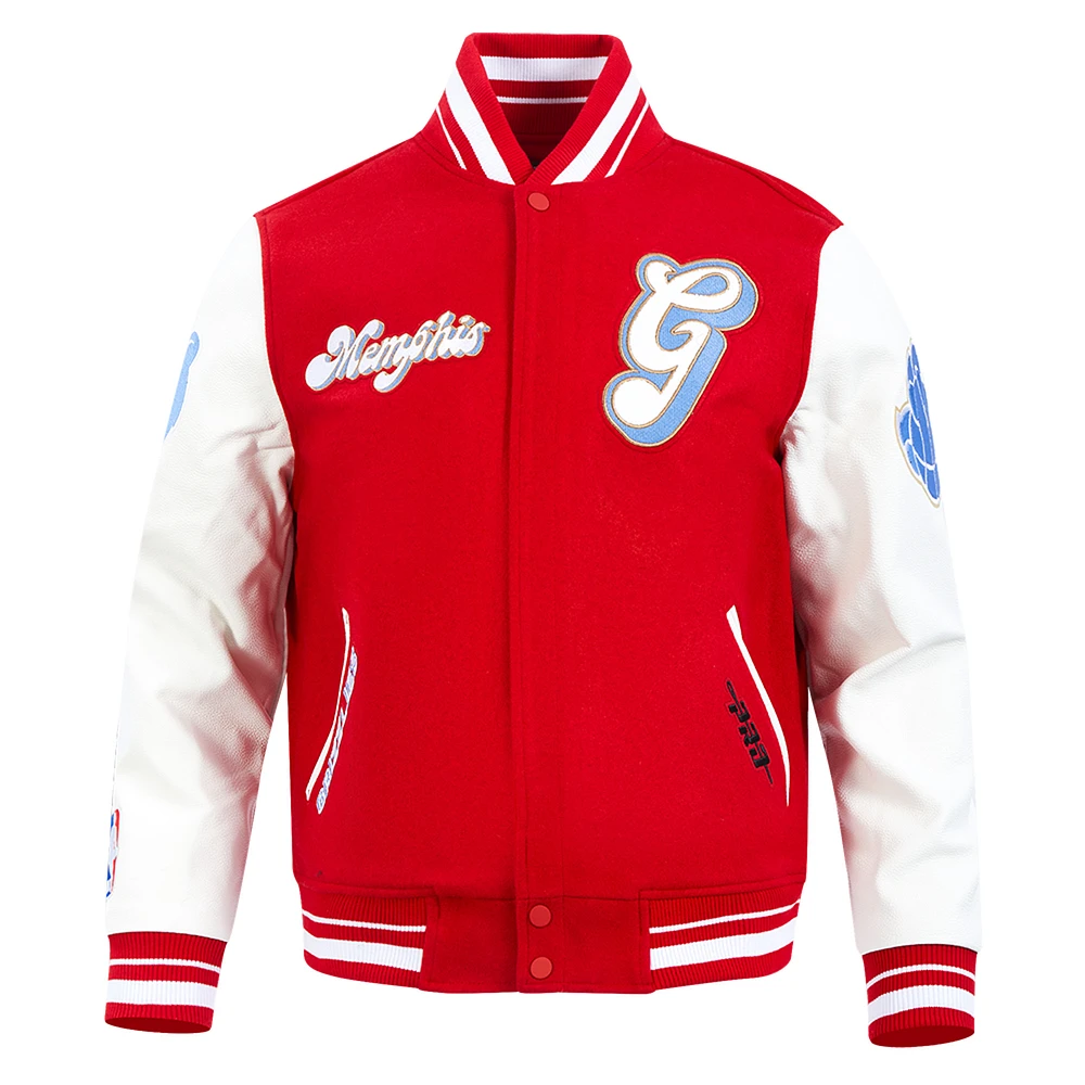 Veste zippée en laine pour homme Pro Standard rouge/blanc Memphis Grizzlies 2024/25 City Edition Varsity