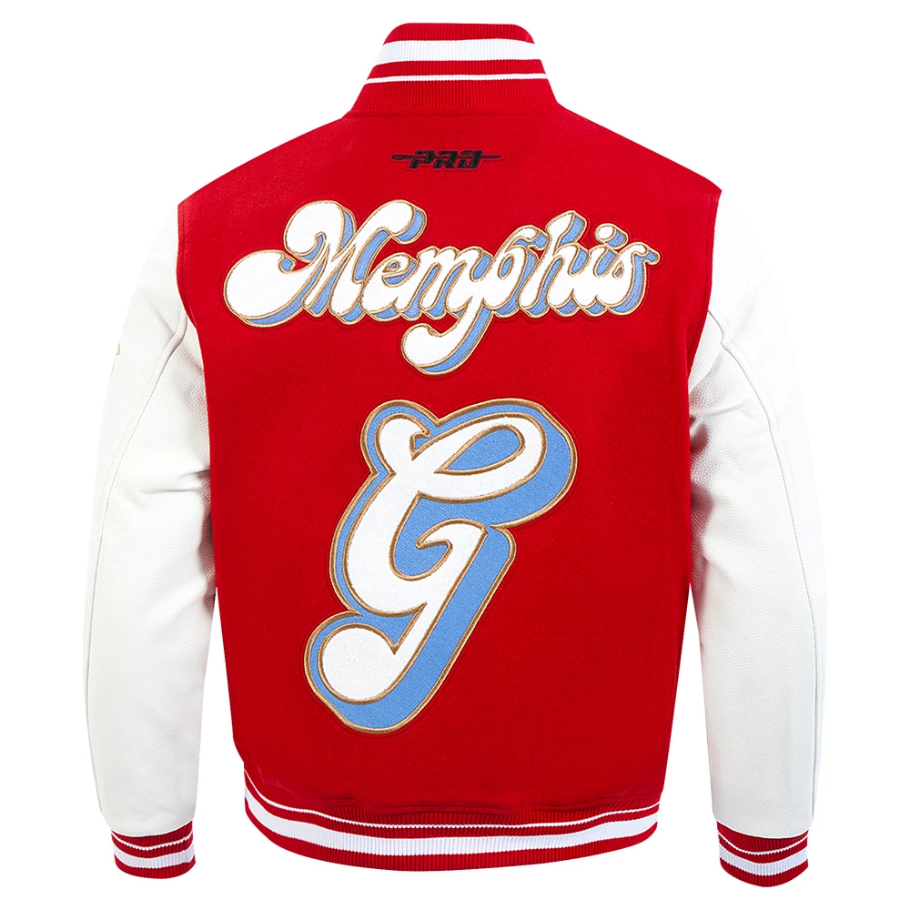 Veste zippée en laine pour homme Pro Standard rouge/blanc Memphis Grizzlies 2024/25 City Edition Varsity