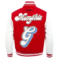 Veste zippée en laine pour homme Pro Standard rouge/blanc Memphis Grizzlies 2024/25 City Edition Varsity