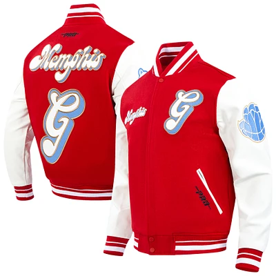 Veste zippée en laine pour homme Pro Standard rouge/blanc Memphis Grizzlies 2024/25 City Edition Varsity