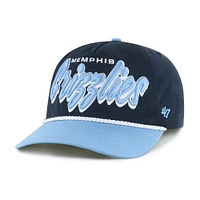 Men's '47 Navy/Light Blue Memphis Grizzlies Dropshadow Rope Hitch Adjustable Hat