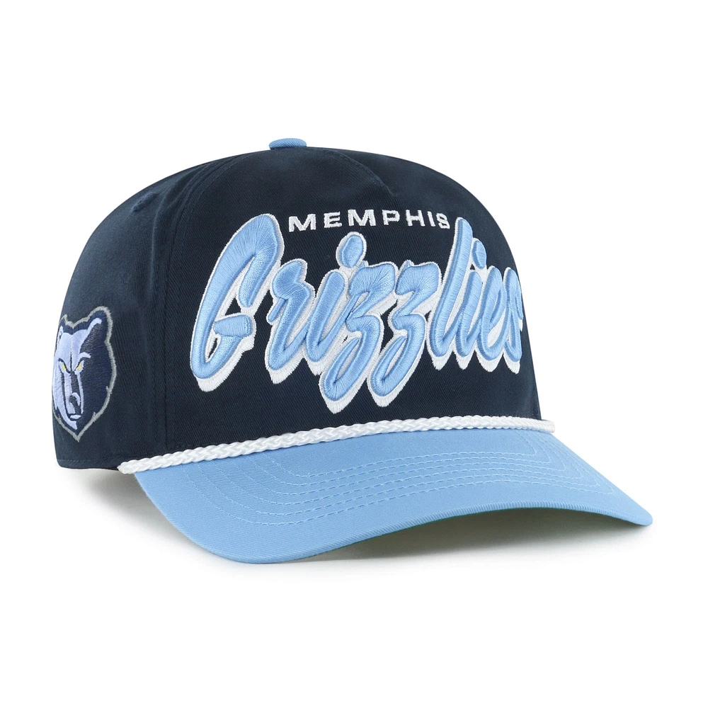 Men's '47 Navy/Light Blue Memphis Grizzlies Dropshadow Rope Hitch Adjustable Hat