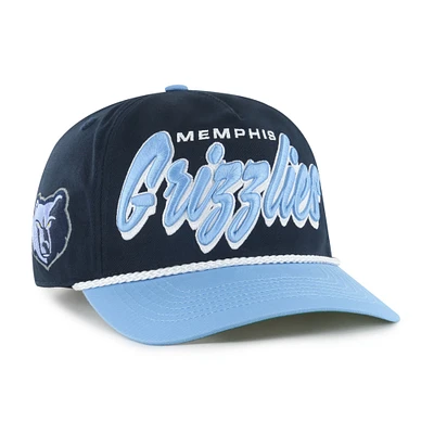 Men's '47 Navy/Light Blue Memphis Grizzlies Dropshadow Rope Hitch Adjustable Hat