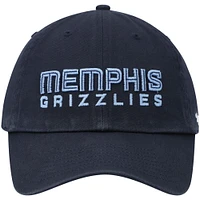 Casquette réglable '47 Navy Memphis Grizzlies Clean Up Wordmark pour homme