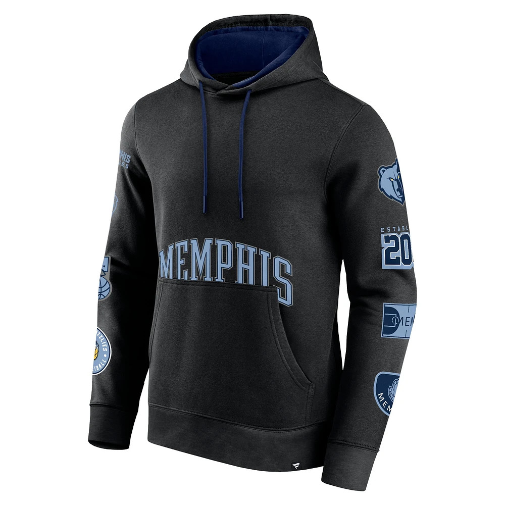 Men's Fanatics Black Memphis Grizzlies Home Court Pullover Hoodie