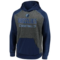 Men's Fanatics Heathered Charcoal/Navy Memphis Grizzlies Game Day Ready Raglan Pullover Hoodie