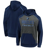 Men's Fanatics Heathered Charcoal/Navy Memphis Grizzlies Game Day Ready Raglan Pullover Hoodie