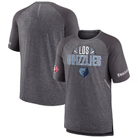 T-shirt raglan de tir Fanatics gris chiné pour hommes Memphis Grizzlies 2022 Noches Ene-Be-A Core Shooting