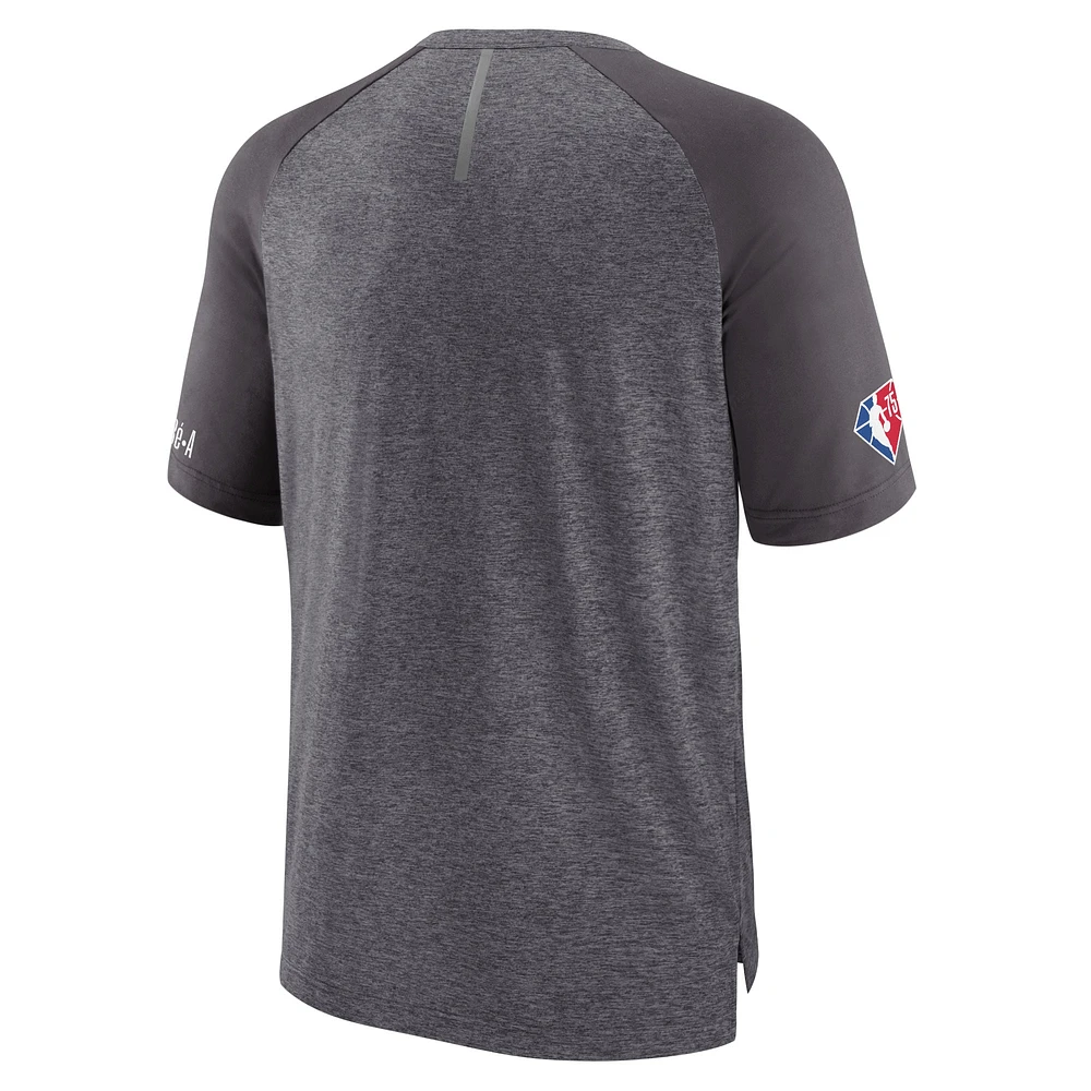 T-shirt raglan de tir Fanatics gris chiné pour hommes Memphis Grizzlies 2022 Noches Ene-Be-A Core Shooting