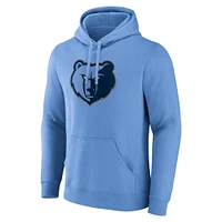 Sweat à capuche avec logo principal Fanatics bleu clair des Memphis Grizzlies pour hommes