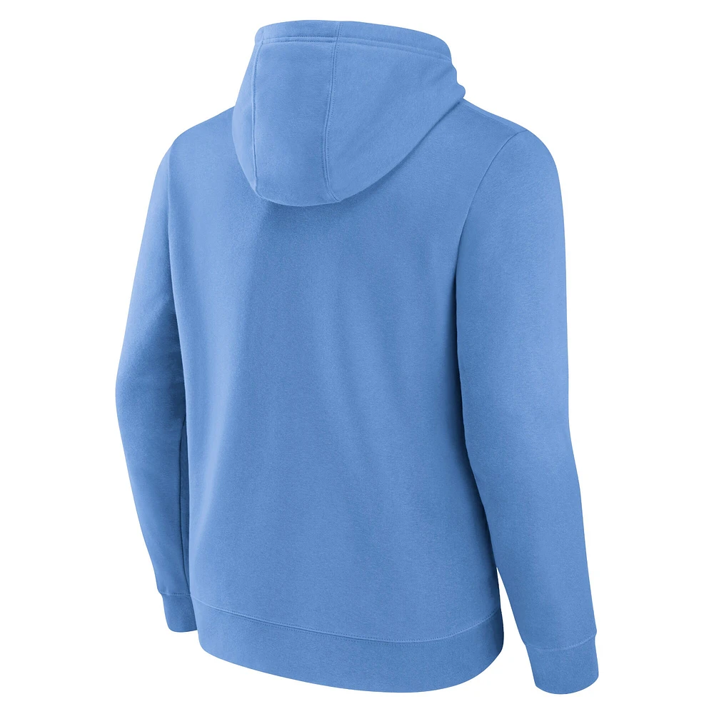 Sweat à capuche avec logo principal Fanatics bleu clair des Memphis Grizzlies pour hommes