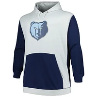 Sweat à capuche Fanatics pour hommes bleu marine/argent Memphis Grizzlies Big & Tall Primary Arctic