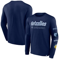 Men's Fanatics Navy Memphis Grizzlies Baseline Long Sleeve T-Shirt