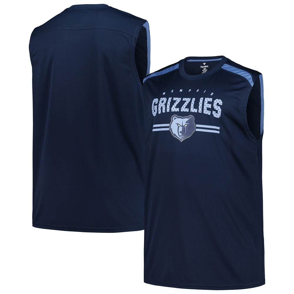 Débardeur bleu marine Fanatics Memphis Grizzlies Big & Tall Birdseye Muscle pour hommes