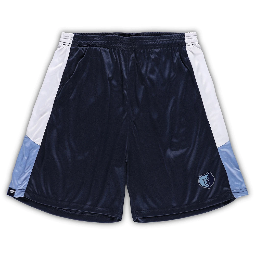 Short d'entraînement Fanatics bleu marine Memphis Grizzlies Big & Tall Champion Rush pour hommes