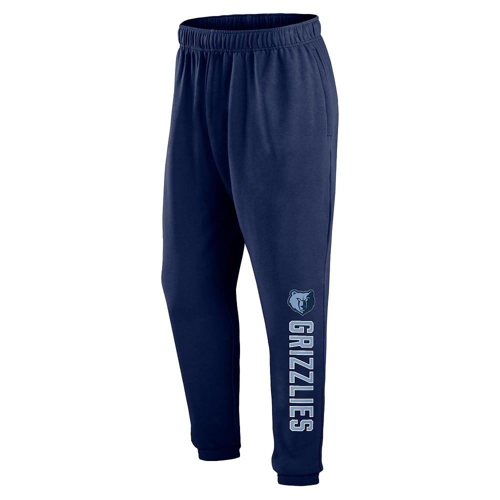 Pantalon de survêtement Fanatics Navy Memphis Grizzlies Big & Tall Chop Block French Terry pour hommes