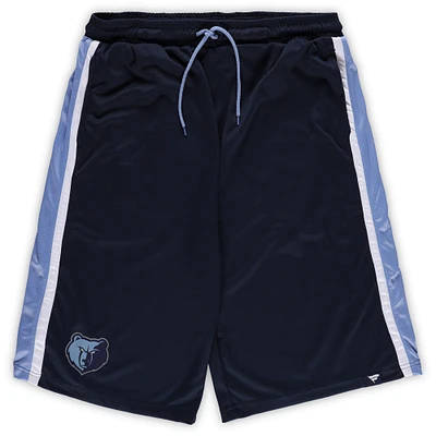 Short en maille emblématique pour hommes Fanatics bleu marine Memphis Grizzlies Big & Tall Referee