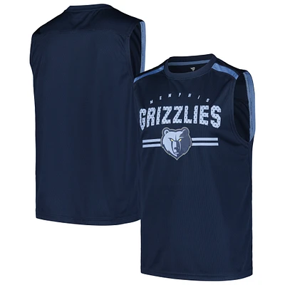 Débardeur musculaire Fanatics bleu marine Memphis Grizzlies Birdseye pour hommes