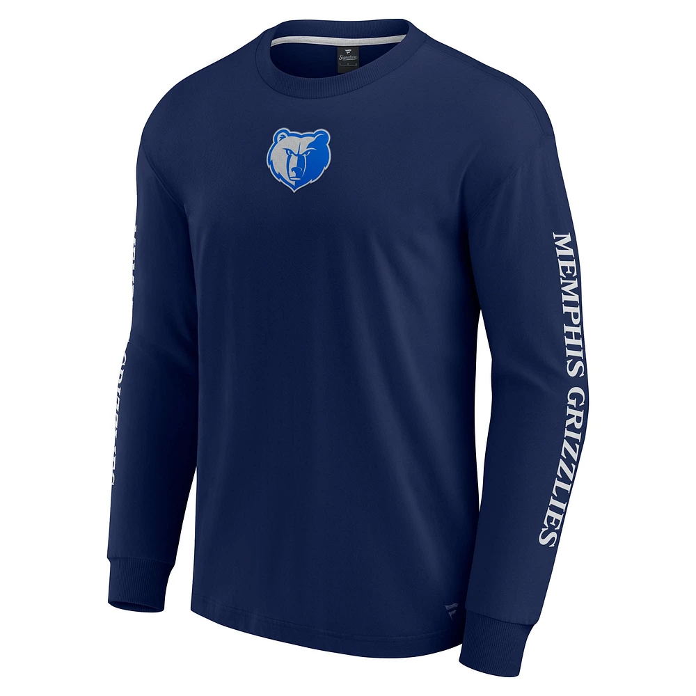 Men's Fanatics Navy Memphis Grizzlies Elements Strive Long Sleeve T-Shirt