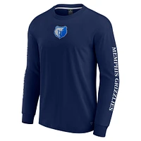 Men's Fanatics Navy Memphis Grizzlies Elements Strive Long Sleeve T-Shirt