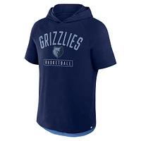 T-shirt à capuche raglan bleu marine pour homme, motif fanatiques des Memphis Grizzlies
