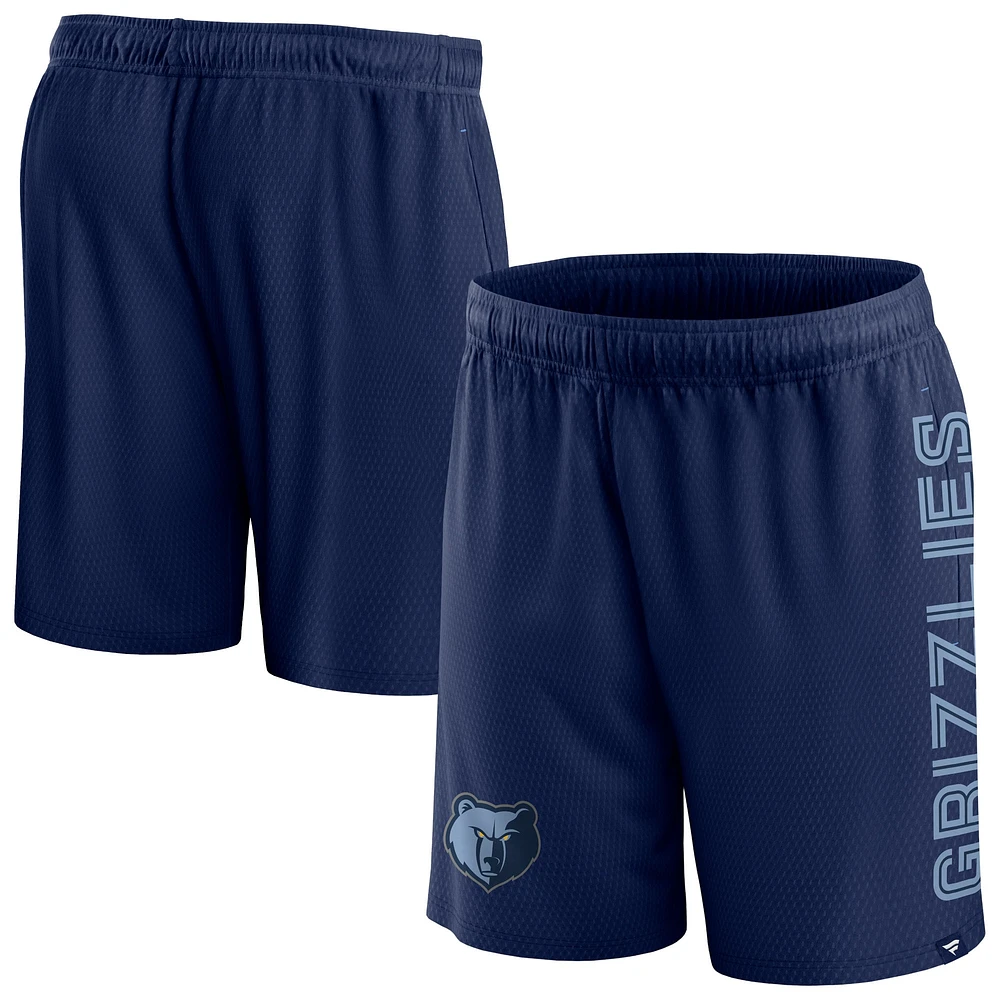 Men's Fanatics Navy Memphis Grizzlies Post Up Mesh Shorts