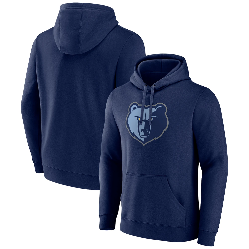 Sweat à capuche avec logo principal des Memphis Grizzlies Fanatics pour hommes bleu marine