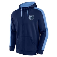 Men's Fanatics Navy Memphis Grizzlies Rainbow Shot Full-Zip Hoodie