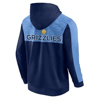 Sweat à capuche entièrement zippé Fanatics pour hommes, Memphis Grizzlies Rainbow Shot, bleu marine