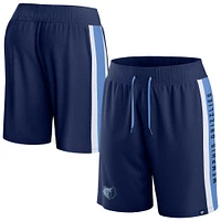 Short emblématique en maille bleu marine Fanatics Memphis Grizzlies Referee pour hommes