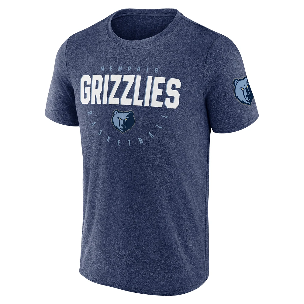Men's Heather Navy Memphis Grizzlies Block Practice Performance T-Shirt