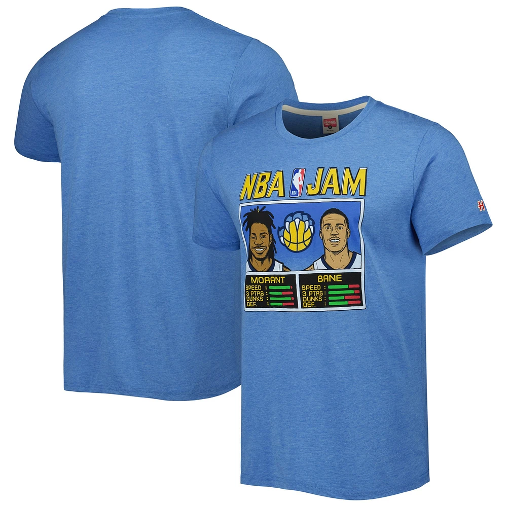 Hommage Ja Morant & Desmond Bane T-shirt bleu clair Memphis Grizzlies NBA Jam en trois mélanges pour homme