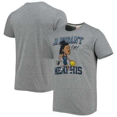 Ja Morant Memphis Grizzlies Homage Caricature Tri-Blend T-Shirt - Heathered Gray