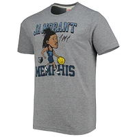Men's Homage Ja Morant Heathered Gray Memphis Grizzlies Caricature Tri-Blend T-Shirt